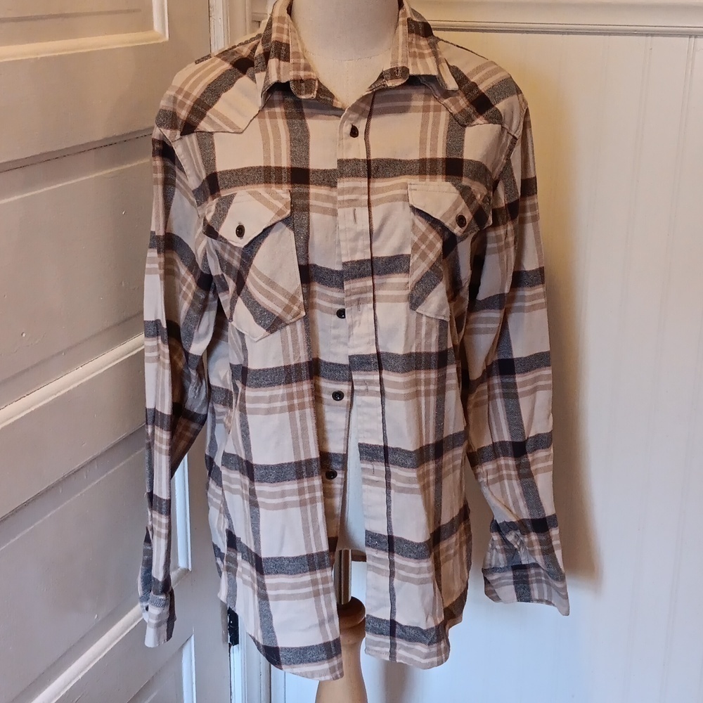 Wrangler cowboy plaid flannel medium shirt